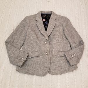 Talbots Aberdeen Wool Blend Herringbone Tweed Blazer 8